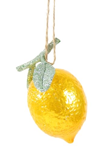 The Bridge Collection Glass Lemon Christmas Ornament for Citrus Tree Decor