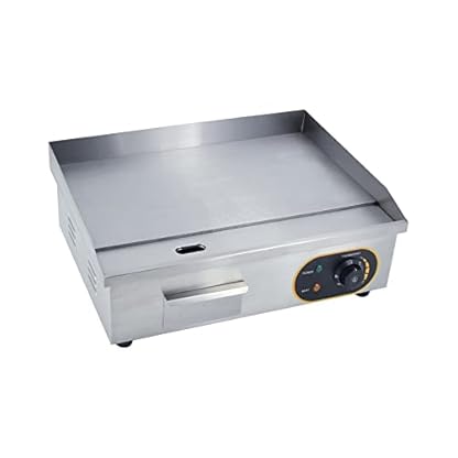 MOOTACO Grillplatte Elektrisch, 54cm Profi Gastro Elektrogrill Elektrische Grillplatte Elektro Tischgrill Gastronomie Edelstahl 3000W