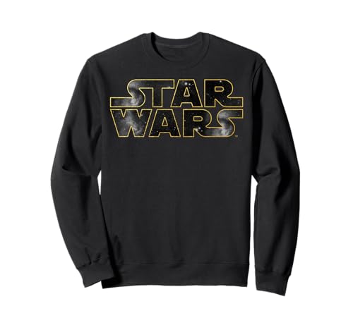 Sweatshirt Star Wars Galaxy Logo pull noir col rond vêtements mode geek automne