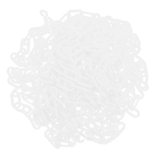 ROMISBABA White 10m Plastic Safety Barrier Chain, 6mm Link Traffic Delineator for Crowd Control, Construction, and Parking Lot Security