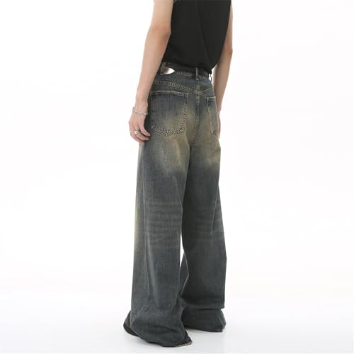 Men's Vintage Hip Hop Denim Pants Classic Straight Leg Male Cargo Trouser Loose Fit Relaxed Fit Retro Jeans4