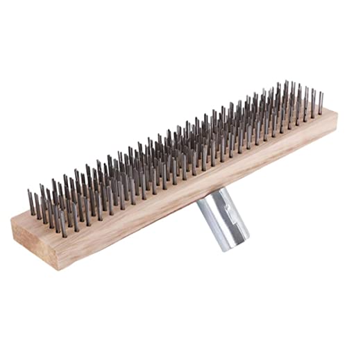 Sanfiyya Cabezal de Escoba de Alambre de 30 cm de Acero con Cepillo de Metal de jardín Pesado para Jardines para Jardines, Patios y entradas Cover
