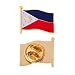 Philippines Country Flag Lapel Pin Enamel Made of Metal Souvenir Hat Men Women Patriotic (Waving Flag Lapel Pin)