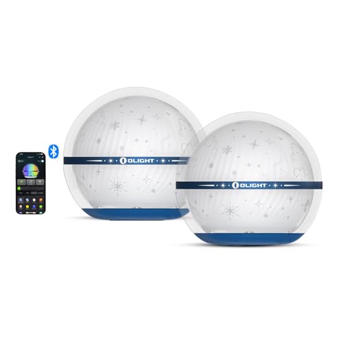 OLIGHT Sphere C 2-pack LED-nachtlampje met APP-bediening, max. 75 lumen, tot 40 uur batterijduur, 20 verlichtingsopties, USB-C oplaadbare sfeerlamp voor dagelijks gebruik(sterrenhemel)