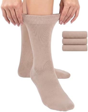 Hugh Ugoli Womens Thin Soft Bamboo Dress Socks, Business, Crew, 3-6 Pairs