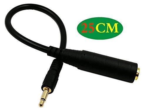 Zdycgtime Cgtime Golden Plated 3.5Mm Mono 1/8 Inch Audio Male To 6.35Mm 1/4 Inch Female Jack Converter Cable Cord Adapter (25Cm/10Inch) #TOP1