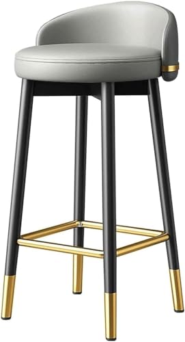 Tabouret de loisirs design gris avec finitions pieds en or noir pour séjour chic