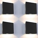 💡🏡 DISEÑO SIMPLE Y MODERNO 🏡💡 Nuestros aplique pared exterior está fabricado en aluminio de alta calidad y no se oxida ni se deteriora. Nuestro aplique exterior crea un hermoso efecto de iluminación, aumenta la seguridad de su hogar y da un toque de estilo. Nuestra lampara exterior pared se puede usar en jardines, patios, cocheras, azoteas, porches, etc. Nuestros apliques pared exterior hacen que la pared parezca muy fresca, elegante y brillante.