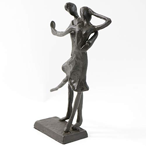 Romantic Couple Dancing Iron Sculpture Anniversary Wedding Engagement Figurine Romance Statue Sweethearts Metal Statuette (1# Dance) #TOP3