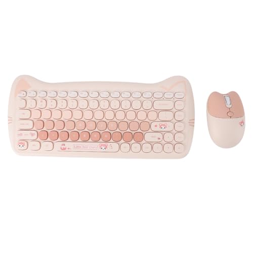 Teclado y mouse inalámbricos con diseño de animales para un escritorio alegre y ordenado