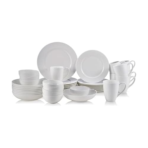Mikasa Annabelle Bone China 40-Piece Dinnerware Set, Service for 8, Lightweight and Chip-Resistant...