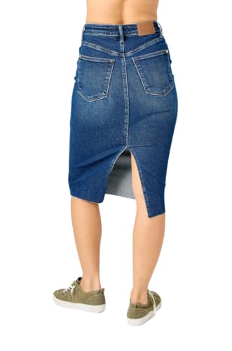 Judy Blue High Rise Denim Midi Skirt3