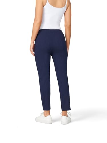 Cable & Gauge Women's Yarn Dye Knit Pant Elastic Waistband, Slim Fit, Pull-On, Ankle-Length Lounge Pants, Navy Stripe3