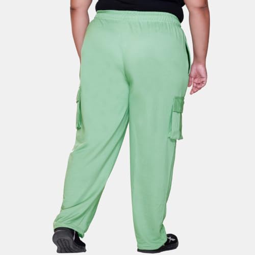 Image of White Moon Plus Size Women's 4 Pocket Cargo Joggers for Gym - Comfortable Track Pants for Women, Cotton Jogger, Ideal Track Pants for Women, Cargo Joggers for Everyday Wear (Pack of 2)
