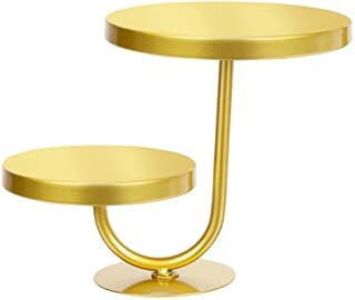 HOTOOLME Cake Stand 2-Tier Cupcake Stand Afternoon Tea Stands Serving Platters for Parties Wedding Cake Stand Gold Cake Stand Set 8/10 Inch