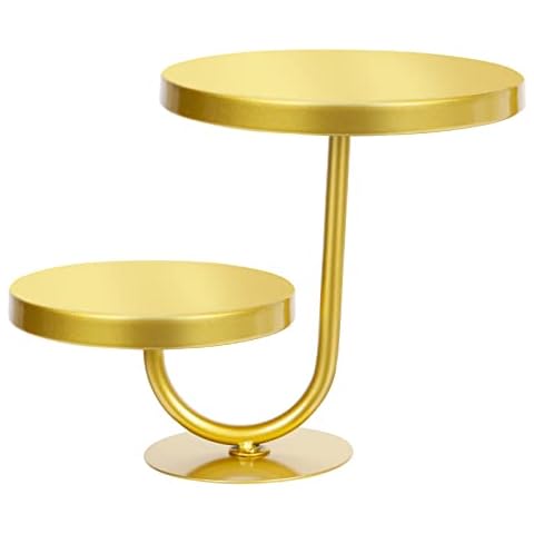 YHANEC Gold Cake Stand, 2 Tier Cake Stand, Round Cupcake Stand, Metal Cake Stands for afternoon tea, Vintage Trays Holder, Fruits Dessert Cake Display Stand for Wedding Party Cover