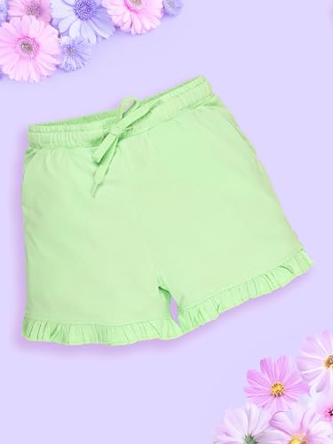 Image of KiddoPanti Girls 100% Cotton Bottom Hem Frill Hot Shorts