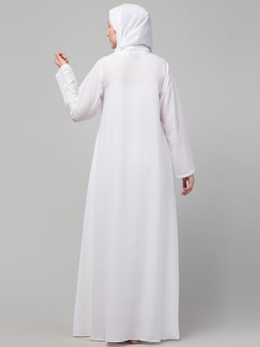 Image of Mallika Women Modest Wear Nida Matt Front Open Zipper Abaya Burkha for Everyday use