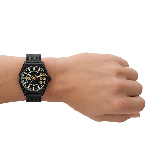 Diesel Stainless Steel Analog Black Dial Men Watch-Dz2194, Black Band - Image 5