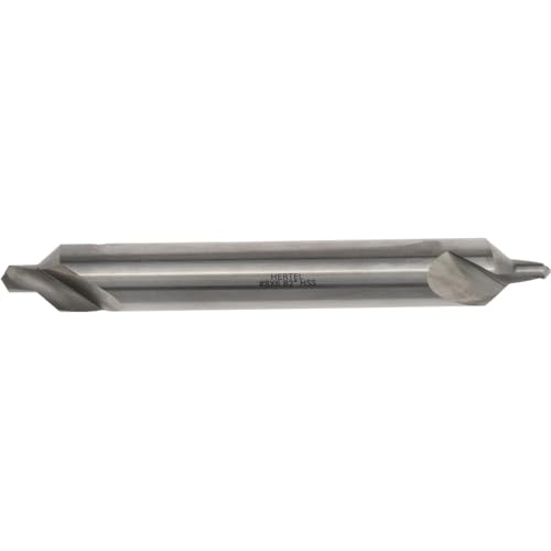 Hertel Combo Drill & Countersink, #8, HSS, 3/4" Body Diameter, 5/16" Point Diameter, Bright Polished Finish, 118° Angle, 6" Overall Length