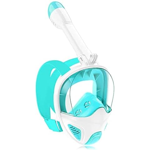 Full Face Snorkel Mask for Adults Teen, Snorkeling Gear with Detachable Camera Mount,Panoramic 180° View, Anti-Fog Anti-Leak Snorkling Set for Man and Women (Green) Cover