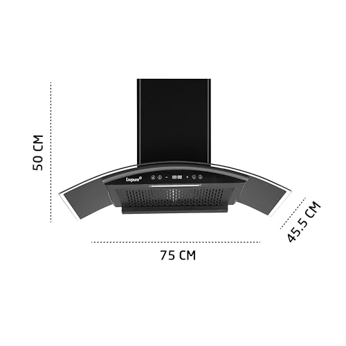 Image of Livpure Eterna 75 cm | Wall Mounted | 1400 m /hr Suction | BLDC Motor | Filterless | Touch & Gesture Control | Low Noise | 10 Years Motor + 2 Years Comprehensive Warranty | Black