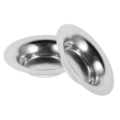IMIKEYA Plateau -Cire Résistant la Chaleur 2 Pièces en Acier Inoxydable Rond Argenté Compatible Diffuseur D'huiles Essentielles pour Ambiance Parfumée...