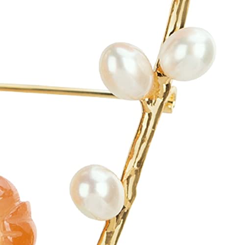 Broche agate rouge du Sud et perle pour cadeau de mariage - 5