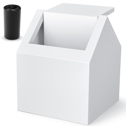 Poubelle de serviette hygiénique en métal blanc pour sanitaires