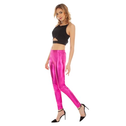 Chaks - Glanz Leggings Damen high waist Festival Mottoparty Karneval Yoga 80er Jahre