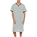 Men's Night Shirts for Sleeping Henley Neck Nightshirt Short Sleeve Big and Tall Loose Night Shirts Sleepwear