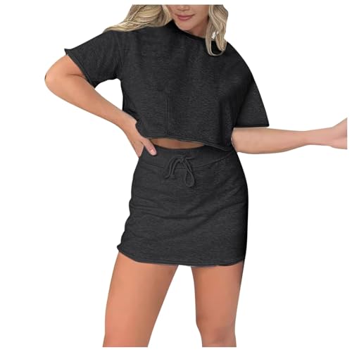 Ensemble jupe-short et t-shirt court de tennis pour femme tenue de sport 2 pièces chic