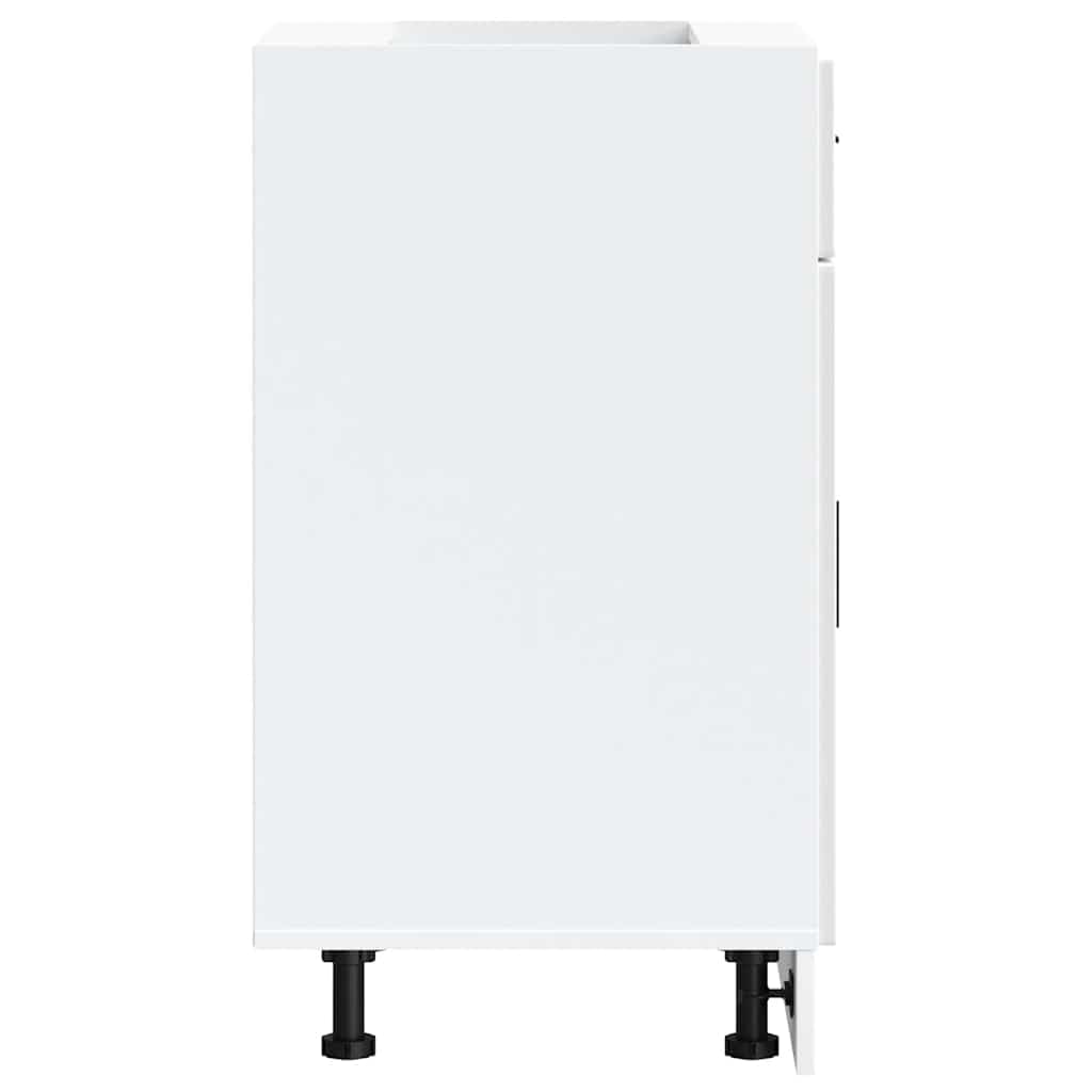 vidaXL Armoire de Cuisine Porto Blanc Brillant Bois ingénierie