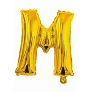 40 cm gold foil balloon in the shape of the letter M, suitable for helium filling