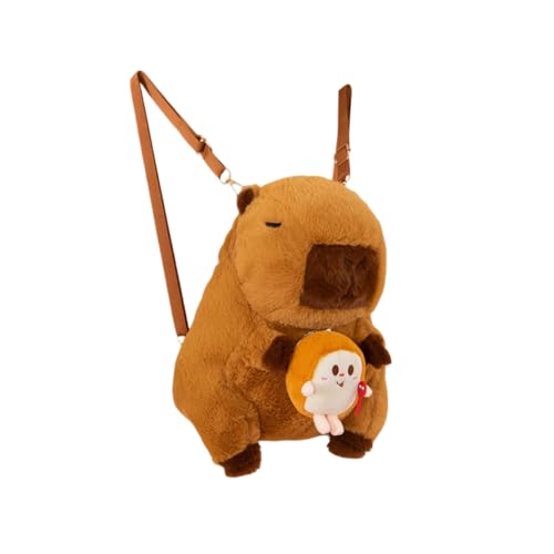 Image of Bow Bowknot Orange Flower Lollipop Cute Plush Backpack Kawaii Cartoon Design for Women Ita Bag (Toast)