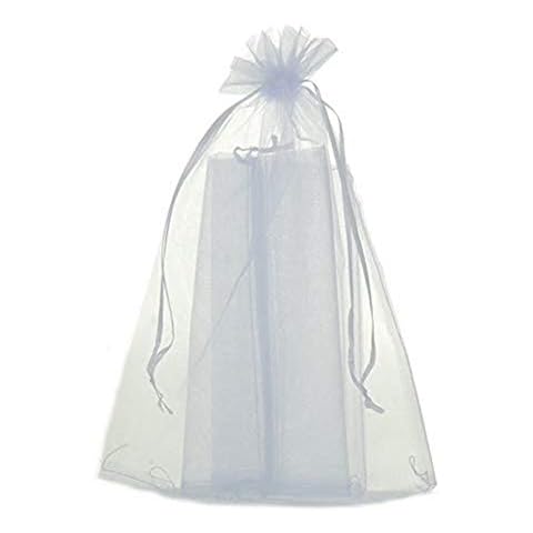 YouFia 20 cm x 30 cm white organza sack sachet gift jewellery bag, 50 pcs Cover