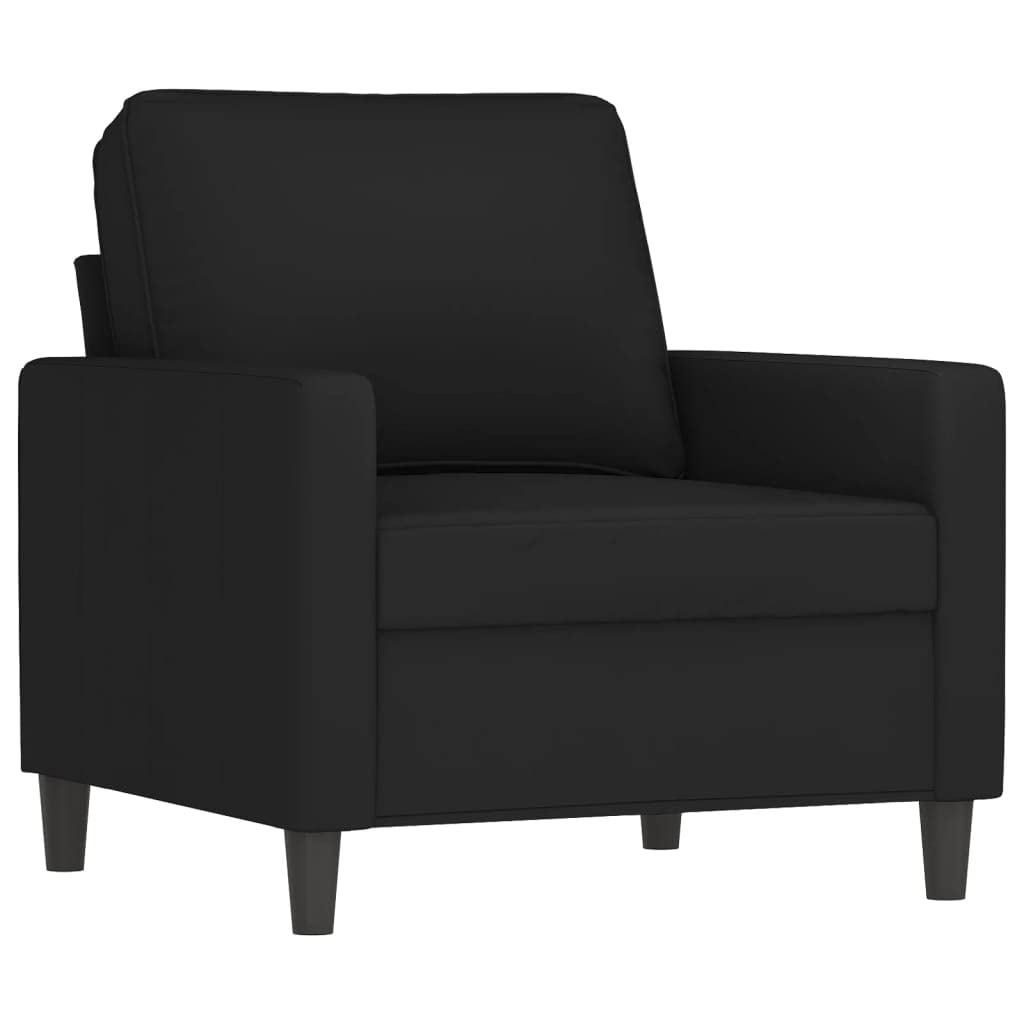 Juego de sofá de terciopelo negro de 4 piezas con reposapiés, diseño moderno, 78 x 77 x 80 cm, resistente estructura de metal de madera contrachapada, cómoda experiencia de asiento para