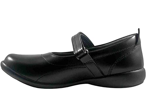 Little Girls Black Soft Leather Shoes, Carla 11M3
