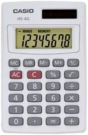 CASIO HS4G 8 DIGIT MINI - SOLAR BASIC CALCULATOR [HS4G] -