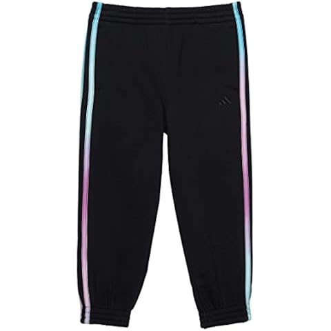adidas Girls' Black Cotton Fleece Joggers Cover