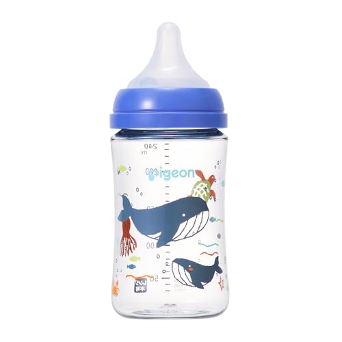 Pigeon T-Ester Breastfeeding Bottle (Plastic) Sea 8.5 fl oz (240 ml)