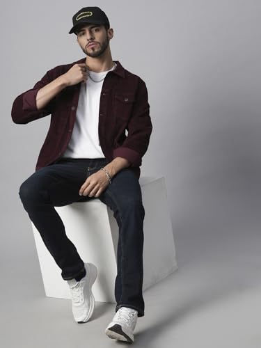 Image of PRONK Teddy Lined Corduroy Jacket - Wine
