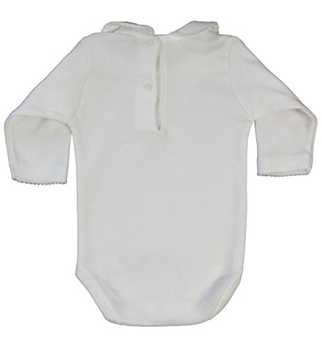 BABIDU Body Cuello Algodon, Blanco, 6 Meses Bebe-Unisex