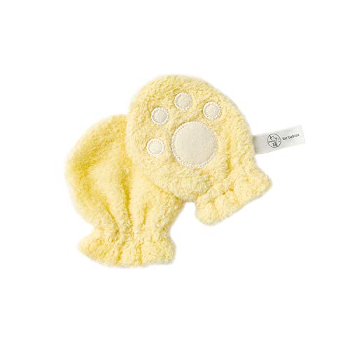 楠橋紋織 わた媛ベビー アニマルミトン イエロー オーガニックコットン100%