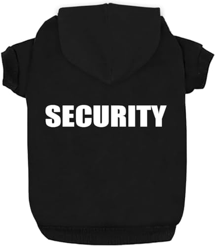 Dog Hoodie Security Pet Clothing Dog Shirt Warmer Jumper Cotton Jacket Coat Small Dog Medium Dog (Black, XL)