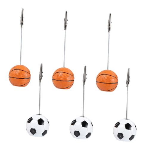 jojofuny 6 Pièces Clips Photo Sportifs Résine Supports de Mémo Thème Ballon pour Vos Souvenirs et Messages