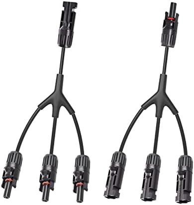 1 Pair 1 to 3 Y Branch M/FFF and F/MMM Solar Panel Connectors Parallel Adapter Cable Solar Connectors Wire Waterproof Plug Tool Kit for Solar Panel
