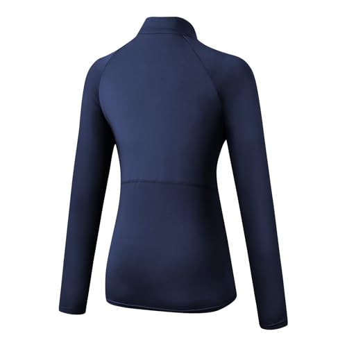 Women's Quarter Zip Long Sleeve Sports Shirts Athletic Hiking Running Undershirt Workout Base Layer Tops4