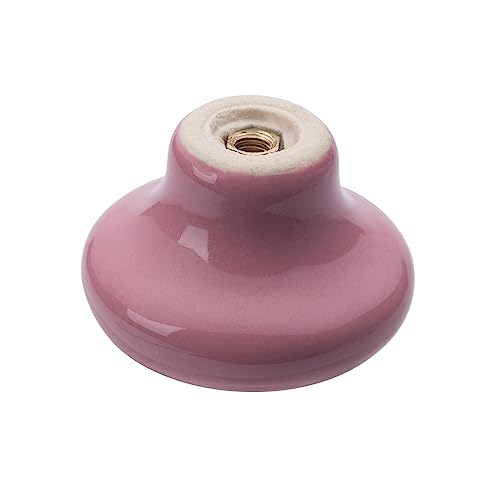 NAKUPENDA 6 Stück Möbelknöpfe Runden Keramik Schrank Schubknöpfe Knauf Keramik Runden Griffe mit Schrauben für Kinderzimmer Küchen Schränke Bücherregal (Rosa)