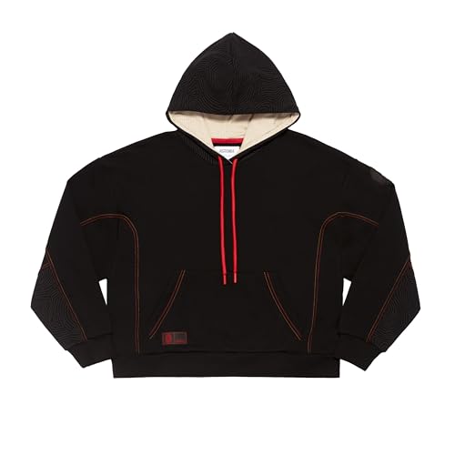 Sweatshirt à capuche femme AS Roma molletonné noir avec cordon de serrage